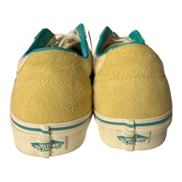 VANS Sk8-Low Checkerboard  Banana Cream Yellow  Teal Size 8 NWOB 90’s, grunge - Picture 3 of 5